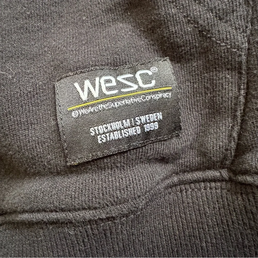Wesc Mike Retro Stripes Hoodie Black Pullover Mens S Womens M Neon Rainbow - Picture 2 of 13